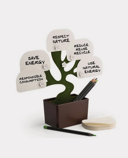 Desk Bonsai Storage Box & Note Plate Tree