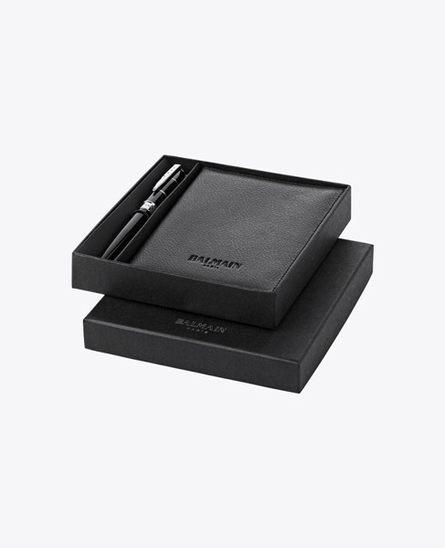 BALMAIN BALLPOINT PEN & PASSPORT WALLET GIFT SET