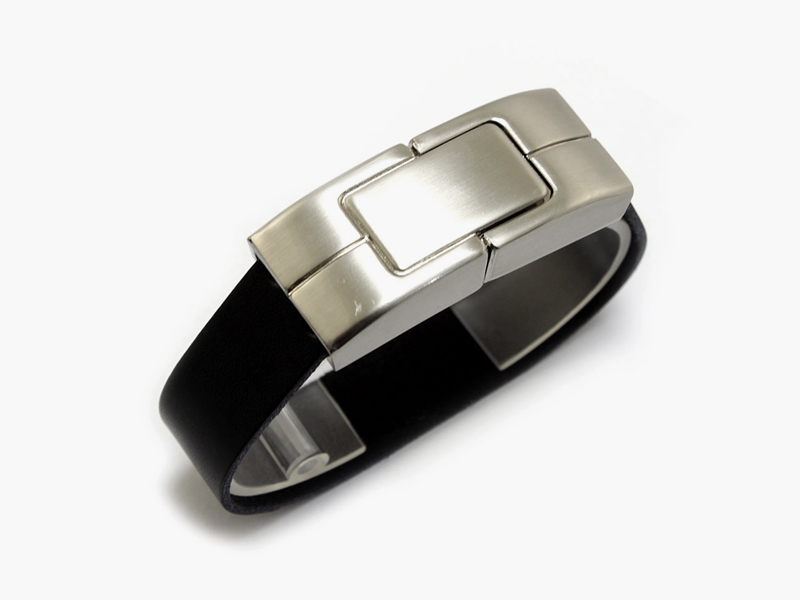 Leather Wristband Bracelet USB