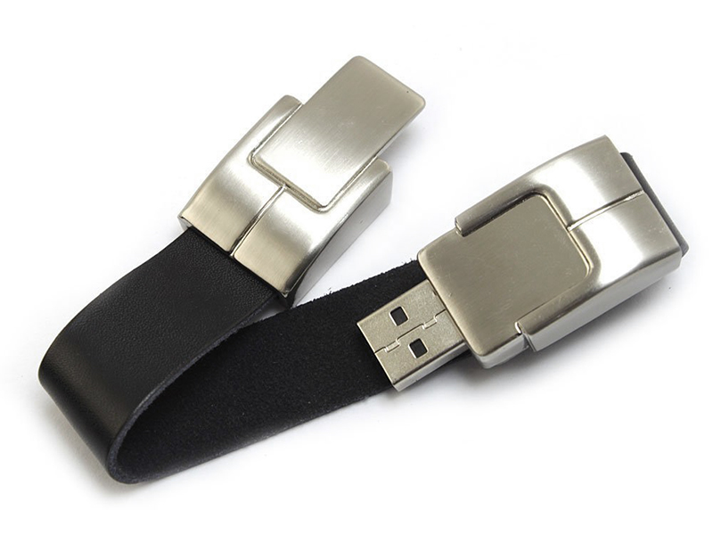 Leather Wristband Bracelet USB