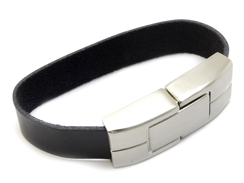 Leather Wristband Bracelet USB