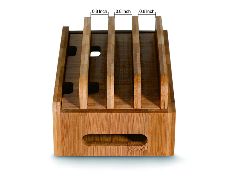 Bamboo Universal Multi Device Cord Organizer Stand